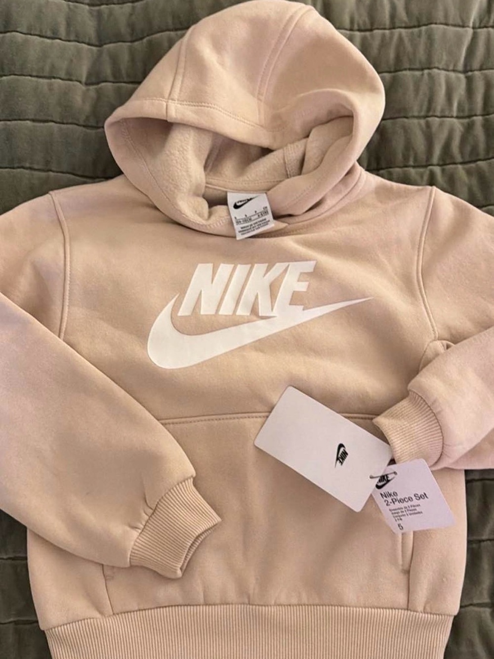 Nike Hoodie in Pale Pink with White Swoosh